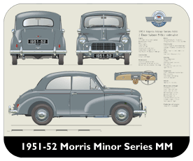 Morris Minor Series MM 1951-52 Place Mat, Small